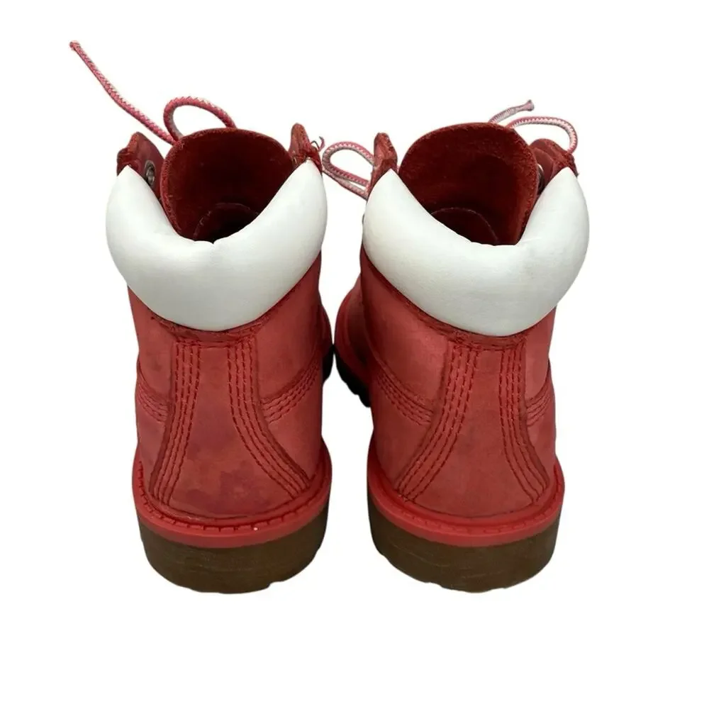 TIMBERLAND Work Boots Girls Toddler Sz 10 Pink “Rose Of Sharon” Waterproof